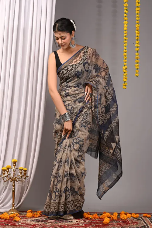 Lightweight Bagru Print Kota Sarees